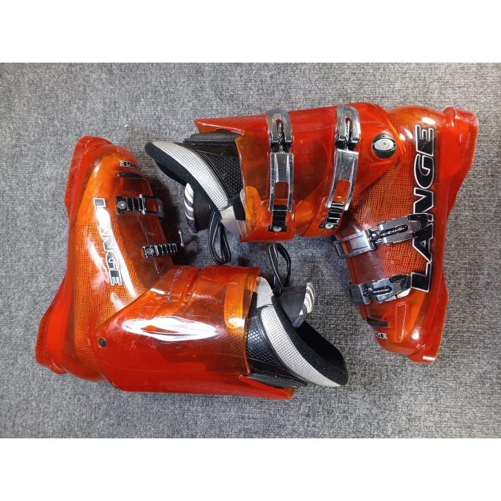Lange Freeride Utility Tool Ski Boots Orange 326mm 4 Buckle Alpine Skiing Size10